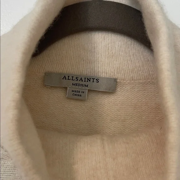 EUC! All Saints Cream Turtleneck Sweater, Size Medium - Picture 8 of 9